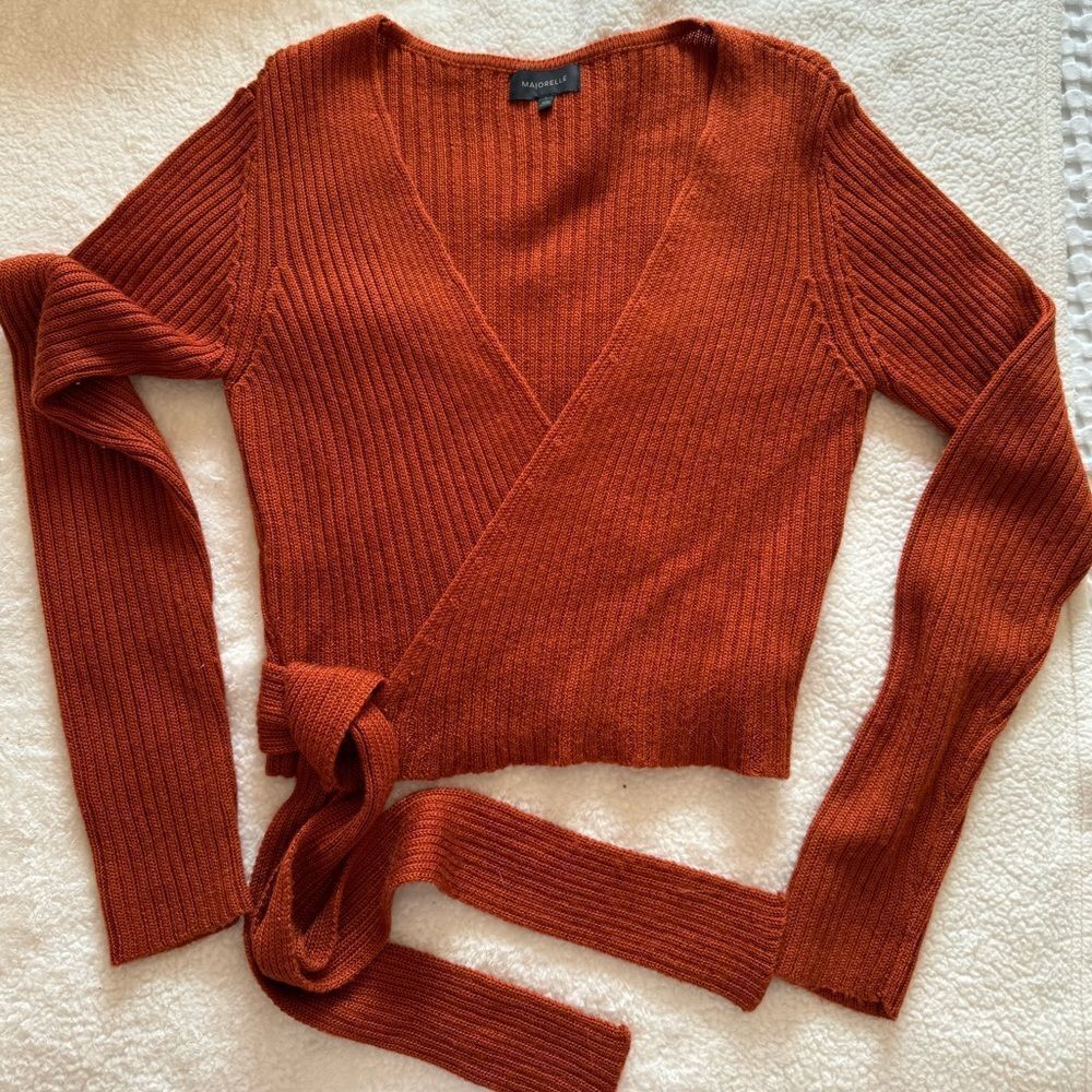MAJORELLE Rust Wrap Sweater - Picture 2 of 5